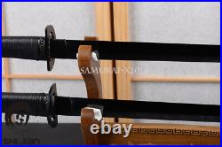 1095 carbon steel black double NINJATO Japanese ninja sword katana musashi tsuba