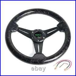 14INCH Universal Forged Carbon Fiber Racing Steering Wheel Deep Dish 6 Bolt