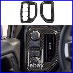 19x Carbon Fiber Interior Dash Decor Cover Trims Kit For Chevy Silverado 2019-21