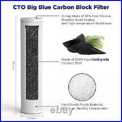20x4.5 5 Micron Big Blue Sediment CTO Carbon Block Water Filter Cartridges Set
