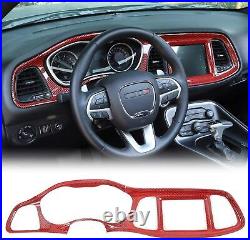 20x Red Carbon Fiber Full Interior Decor Cover Trim Kit for Dodge Challenger 15+