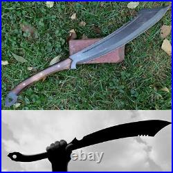 22Custom Handmade High Carbon Steel Chinese Tactical Sword With Leather Sheath