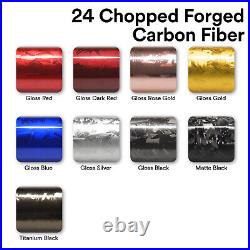 24K Chopped Forged Carbon Fiber Gloss Blue Car Vinyl Wrap Sticker Decal Sheet