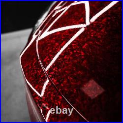 24K Chopped Forged Carbon Fiber Gloss Dark Red Car Vinyl Wrap Sticker Decal Film