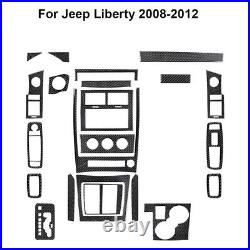 24Pcs Carbon Fiber Interior Full Kit Cover Trim Sticker For Jeep Liberty 2008-12