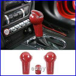 25x Red Carbon Interior Full ABS Set Decor Cover Trim Kit For Ford Mustang 2015+