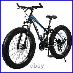 26in 21-Speed? High Carbon Steel Frame, Beach And Snow Fat Tire Mountain Bike
