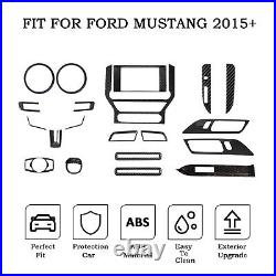 28PCS Carbon Fiber Full Set Interior Decoration Trim Kit For 2015+ Ford Mustang
