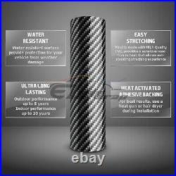 2D Carbon Fiber High Glossy Black Silver Vinyl Wrap Sticker Air Release Sheet