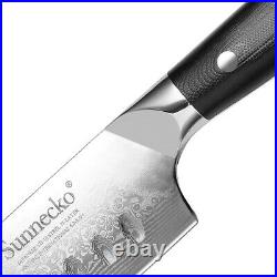 2PCS Kitchen Knife Set Japanese VG10 Damascus Steel Santoku Knife Meat Cleaver