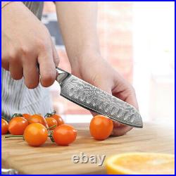 2PCS Kitchen Knives Set Chef Knife Japanese VG10 Damascus Steel Meat Cleaver