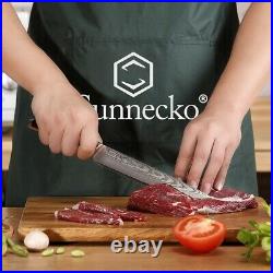 2Pc Kitchen Knives Set Japanese Damascus VG10 Steel Nakiri Knife Slicing Cutlery
