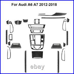 32Pcs Carbon Fiber Interior Full Kit Cover Trim Sticker For Audi A6 A7 2012-2018