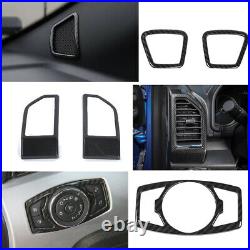 34pc Carbon Fiber full Interior Accessories Cover Trim For Ford F150 2015-2019