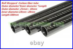 3K Carbon Fiber Tube OD21mm 22mm 23mm 24mm 25mm 26mm 27mm 28mm 29mm 30mmx 500mm