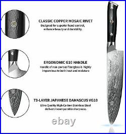 3PCS Kitchen Cooking Knife Set Japanese VG10 Damascus Steel Chef's Meat Cleaver
