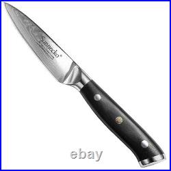 3PCS Kitchen Knife Set Japanese VG10 Damascus Steel Santoku Knife Meat Chopper