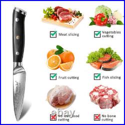 3PCS Kitchen Knife Set Japanese VG10 Damascus Steel Santoku Knife Meat Chopper