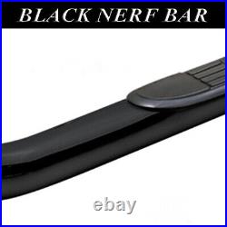 3 Black Oval Nerf Bars Side Steps For 00-18 GMC Sierra 1500 2500HD Crew Cab