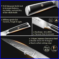 3 Pcs Chef Knife Set Japanese VG10 Damascus Steel Kitchen Slicer Utility Cutlery