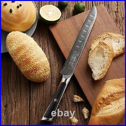 3 Pcs Kitchen Knife Set Japanese Damascus Steel Bread Cutlery Chef Knives Paring