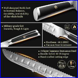 3 Pcs Kitchen Knives Set Japanese Damascus steel Chef Knife Bread Slicing Paring