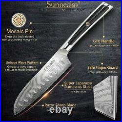 3 Pcs Kitchen Knives Set Japanese VG10 Damascus Steel Chef Knife Santoku Slicing