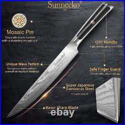 3 Pcs Kitchen Knives Set Japanese VG10 Damascus steel Chef Knife Santoku Slicer