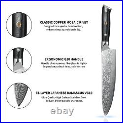 3 Pcs Kitchen Knives Set Japanese VG 10 Damascus steel Chef Knife Utility Paring