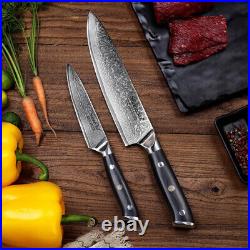 3 Pcs Kitchen Knives set Forged VG10 Damascus Steel Chef Knife Cleaver Chopping