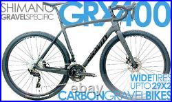 46cm Ocean Blue Gravity Zilla Elite Carbon Gravel Bike Disc Brake