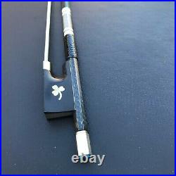 4/4 Carbon Fiber FINE Violin Bow Blue Silver Silk Braided Stick Ebony Frog Bow