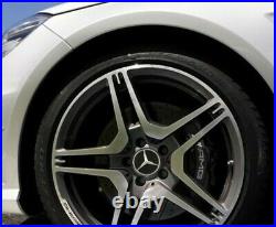 4 X Mercedes Benz 75mm Centre Wheel Caps BLACK CARBON Brand New