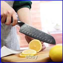 5PCS Japanese Kitchen Cooking Knife Set Damascus Steel Chef Meat Cleaver Cutlery