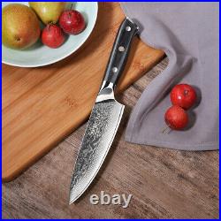 5PCS Japanese Kitchen Cooking Knife Set Damascus Steel Chef Meat Cleaver Cutlery