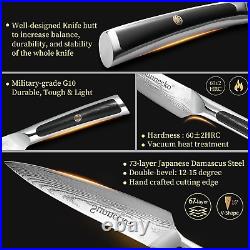 5PCS Kitchen Chef's Cooking Knife Set Japanese VG10 Damascus Steel Meat Cleaver