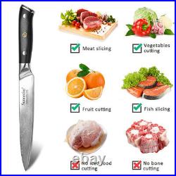 5PCS Kitchen Knife Set Chef's Cooking Knife Japanese Damascus Steel Meat Cleaver