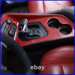 5xRed Carbon Interior Dashboard Panel Gear Shift Cover Trim For Dodge Challenger