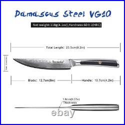6PCS Steak Knives Set Damascus Steel Japanese Chef Steak Knife Wooden Box