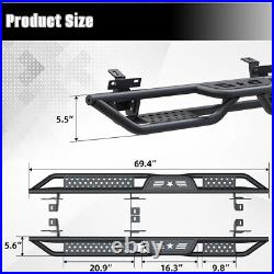 6 Running Boards for 2007-2018 Jeep Wrangler JK 4 Door Side Steps Nerf Bars