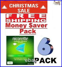 6 x Nicorette FRESH MINT Chewing Gum, 2mg, 210 Pieces (1260 Pieces)-FREE SHIPPING