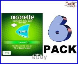 6 x Nicorette FRESH MINT Chewing Gum, 2mg, 210 Pieces (1260 Pieces)-FREE SHIPPING