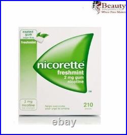 6 x Nicorette FRESH MINT Chewing Gum, 2mg, 210 Pieces (1260 Pieces)-FREE SHIPPING