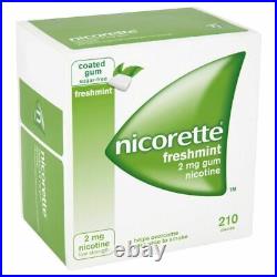 6 x Nicorette FRESH MINT Chewing Gum, 2mg, 210 Pieces (1260 Pieces)-FREE SHIPPING