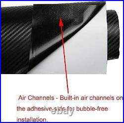 7D Premium Super Gloss Black Carbon Fiber Vinyl Wrap Bubble Free Air Release