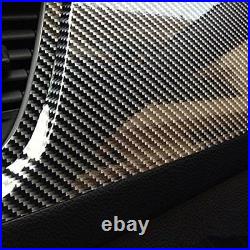 7D Premium Super Gloss Black Carbon Fiber Vinyl Wrap Bubble Free Air Release 6D