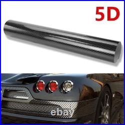 7D Premium Super Gloss Black Carbon Fiber Vinyl Wrap Bubble Free Air Release 6D