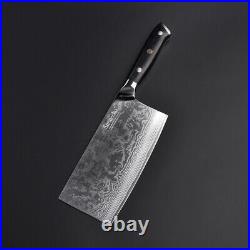 7 inch Cleaver Knife Japanese VG10 Damascus Steel Kitchen Chef Cutlery Chopping