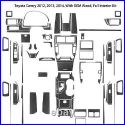 82Pcs Carbon Fiber Full Sets Interior Cover Trim Kit For Toyota Camry 2012-2014