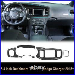 8.4 Carbon Fiber Dashboard Instrument Panel Cover Trim For Dodge Charger 2015+